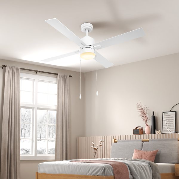 HOMCOM Mounting Reversible Ceiling Fan with Light, Pull-chain - Image 2