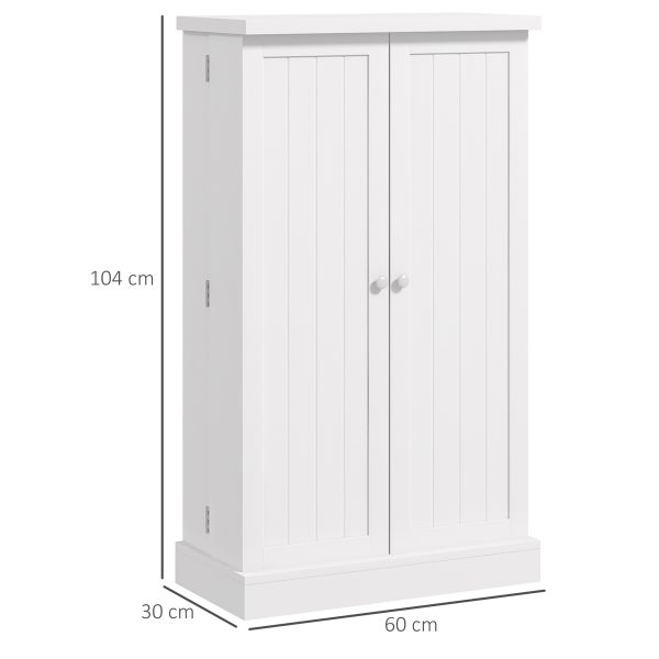 HOMCOM Kitchen Cupboard with Double Doors, 5-Tier Shelf, 12 Spice Racks, White - Image 5