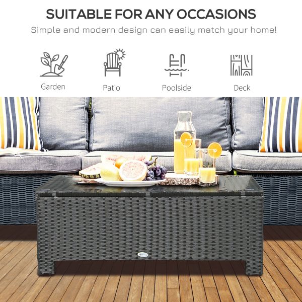 Rattan Coffee Table-Black - Image 3