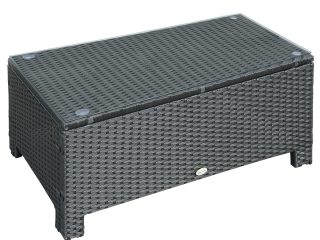 Rattan Coffee Table-Black