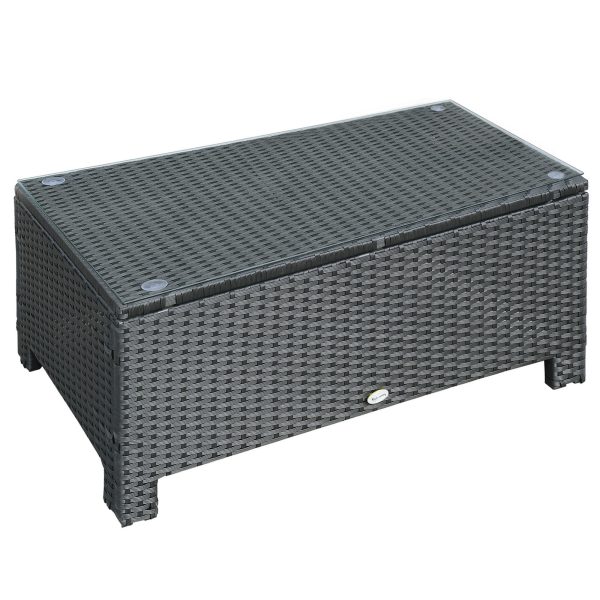 Rattan Coffee Table-Black