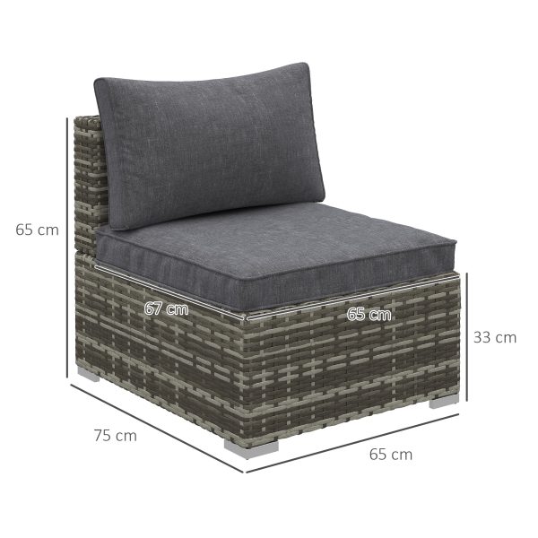 Outdoor Garden Furniture Rattan Single Sofa with Cushions - Image 5