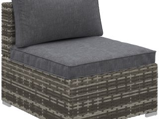 Outdoor Garden Furniture Rattan Single Sofa with Cushions