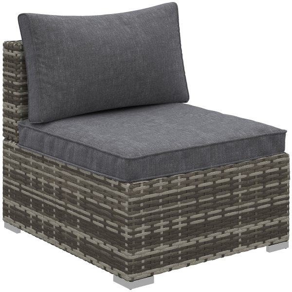 Outdoor Garden Furniture Rattan Single Sofa with Cushions