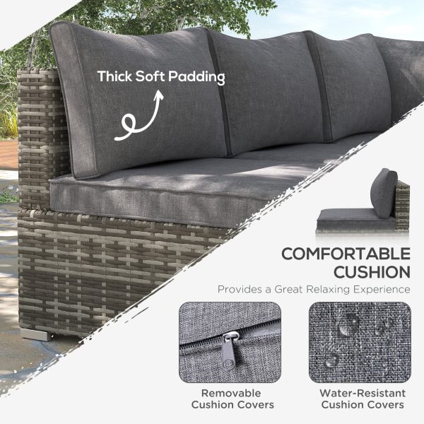 Outdoor Garden Furniture Rattan Single Sofa with Cushions - Image 4