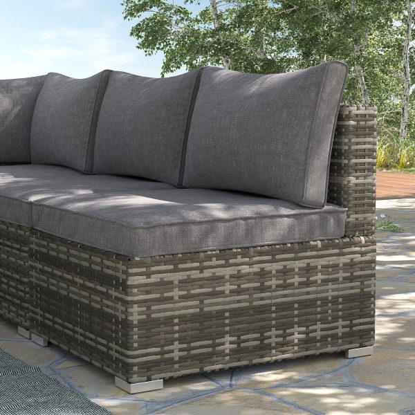 Outdoor Garden Furniture Rattan Single Sofa with Cushions - Image 2