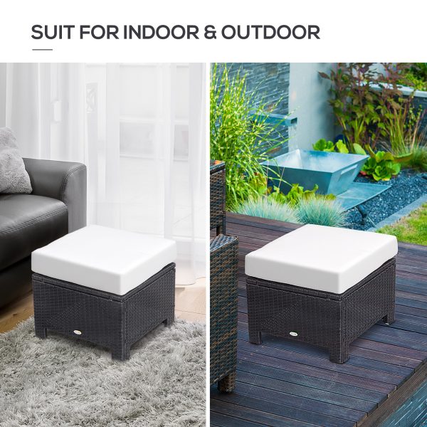 Rattan Ottoman -Black - Image 6