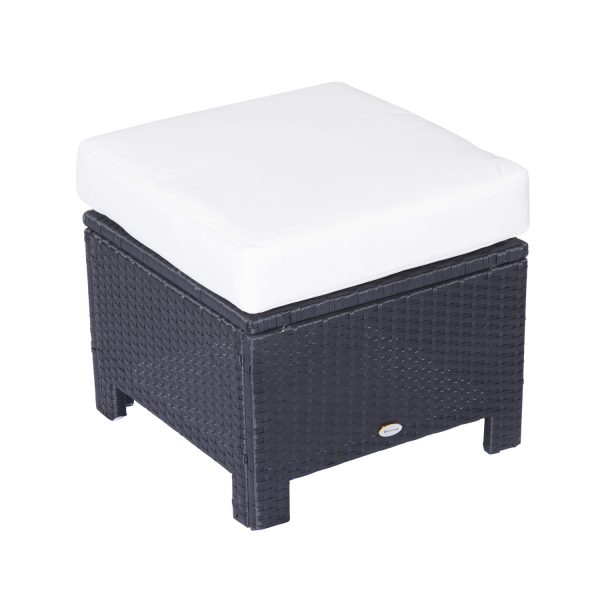 Rattan Ottoman -Black