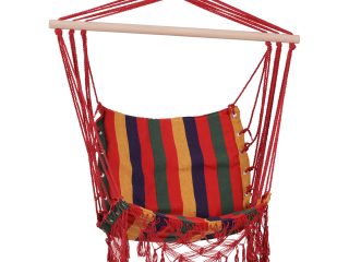 Hammock Chair Swing Colourful Striped Seat Porch Indoor Outdoor Hanging Beach