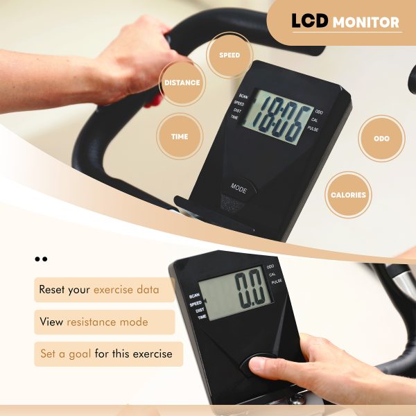 SPORTNOW Folding Exercise Bike with Heart-Rate Sensor for Home Use - Image 3