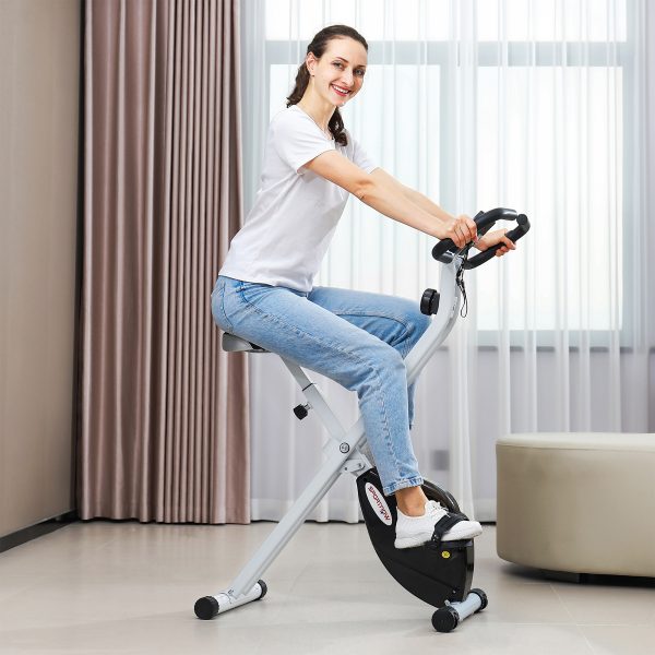 SPORTNOW Folding Exercise Bike with Heart-Rate Sensor for Home Use - Image 2