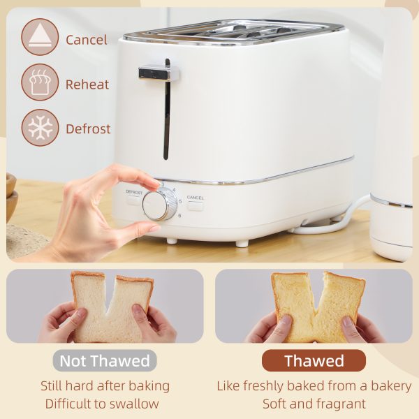 HOMCOM 1.7L 3000W Fast Boil Electric Kettle and 2 Slice Toaster Set, White - Image 4