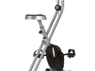 SPORTNOW Folding Exercise Bike with Heart-Rate Sensor for Home Use, Black/Grey