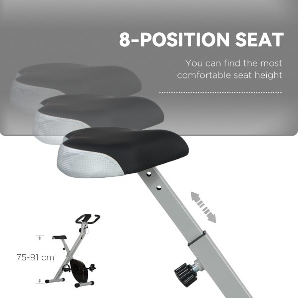 SPORTNOW Folding Exercise Bike with Heart-Rate Sensor for Home Use, Black/Grey - Image 6