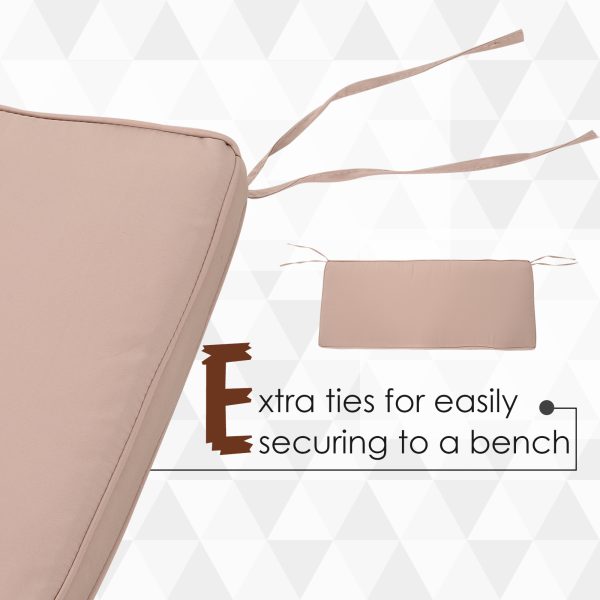 Polyester 2-Seater Swing Chair Replacement Cushion Beige - Image 3
