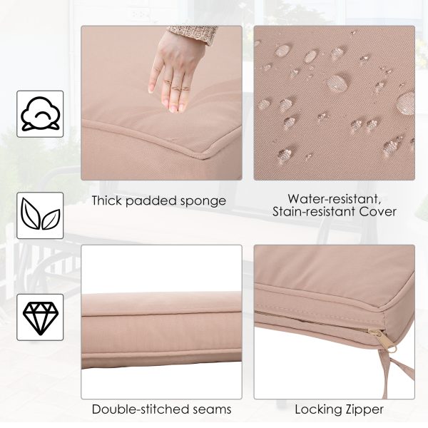 Polyester 2-Seater Swing Chair Replacement Cushion Beige - Image 6