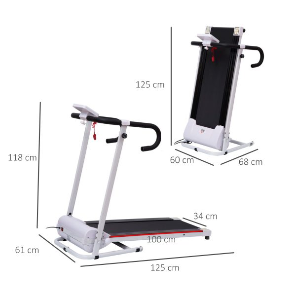 1-10Km/h Folding Treadmill Home Running Fitness Machine Safety Stopper HOMCOM - Image 5