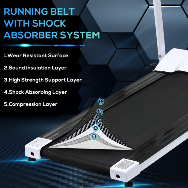 1-10Km/h Folding Treadmill Home Running Fitness Machine Safety Stopper HOMCOM - Image 4