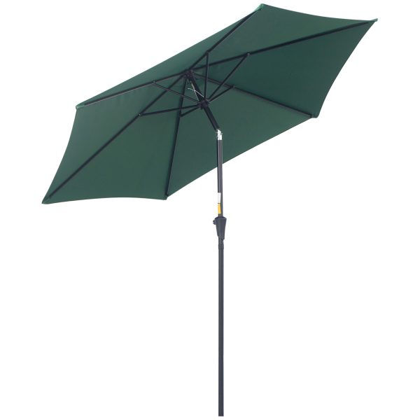 Patio Umbrella Parasol Sun Shade Garden Aluminium Green 2.7M