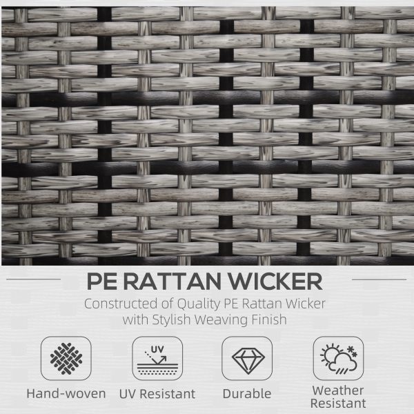 Rattan Outdoor Garden Single Sofa Armchair Grey - Image 3
