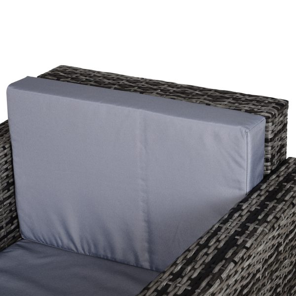 Rattan Outdoor Garden Single Sofa Armchair Grey - Image 8