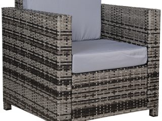 Rattan Outdoor Garden Single Sofa Armchair Grey