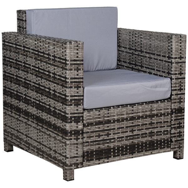 Rattan Outdoor Garden Single Sofa Armchair Grey
