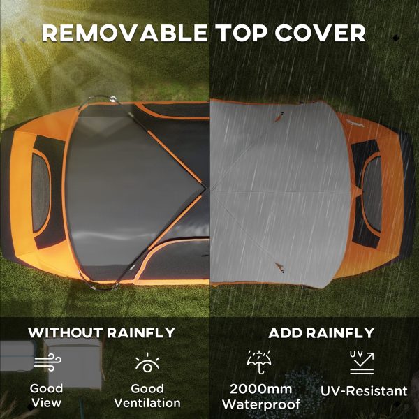 Outsunny 2 Room Camping Tent with Waterproof Rainfly & Screen Panels - Image 3