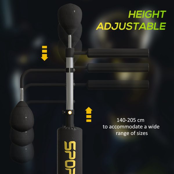 SPORTNOW Boxing Bag, Freestanding Punching Bag with Reflex Bar, Speed Balls - Image 4