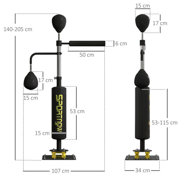 SPORTNOW Boxing Bag, Freestanding Punching Bag with Reflex Bar, Speed Balls - Image 5