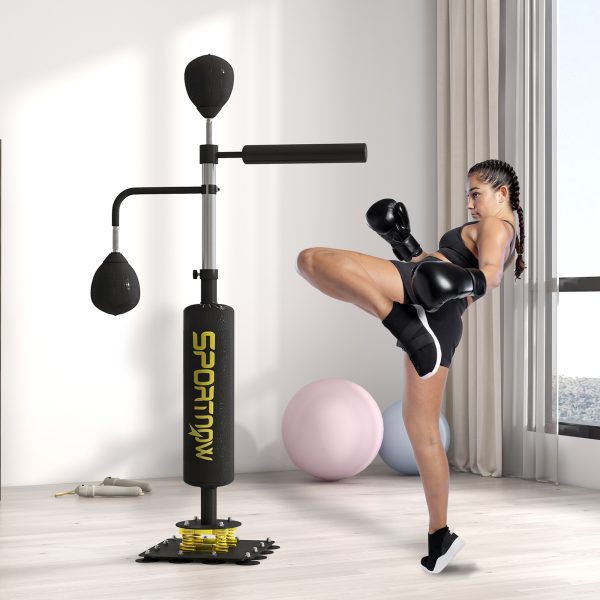 SPORTNOW Boxing Bag, Freestanding Punching Bag with Reflex Bar, Speed Balls - Image 2