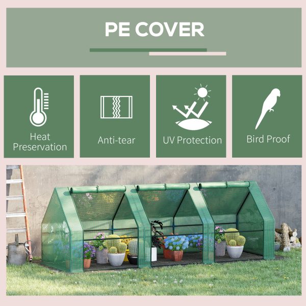 Mini Greenhouse Garden Planter Zipper Doors Portable 270 x 90 x 90cm - Image 3