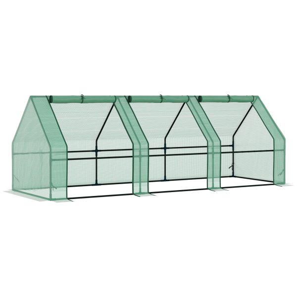 Mini Greenhouse Garden Planter Zipper Doors Portable 270 x 90 x 90cm