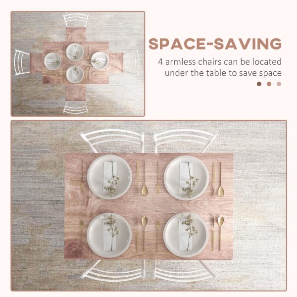 HOMCOM 5 Piece Dining Table and Chairs Set, Space Saving Table and 4 Chairs - Image 4