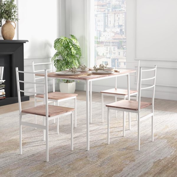 HOMCOM 5 Piece Dining Table and Chairs Set, Space Saving Table and 4 Chairs - Image 7