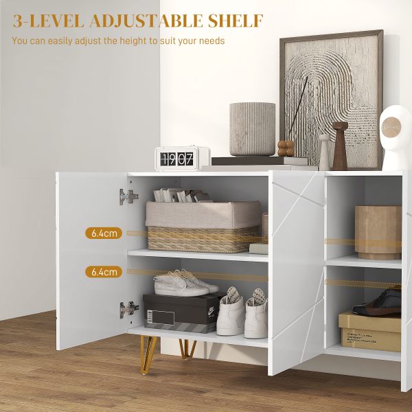 HOMCOM Freestanding Storage Cabinet with Adjustable Shelves for Living Room - Image 6
