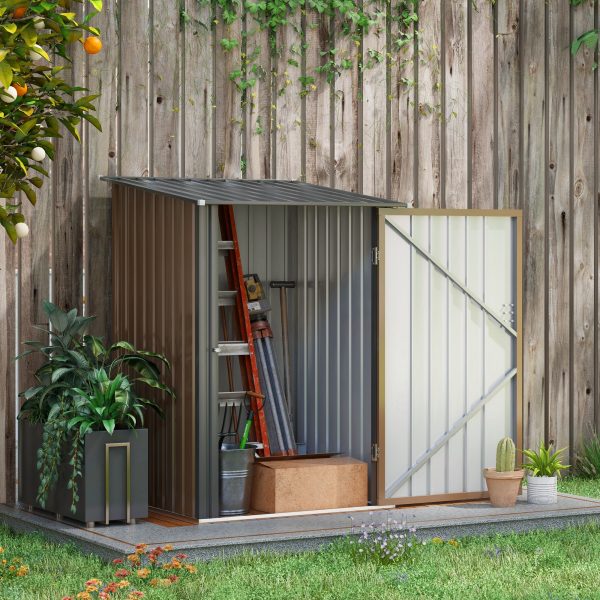 Outsunny 3.3ft x 3.4ft Outdoor Storage Shed Steel Garden Shed w/ Lockable Door - Image 2