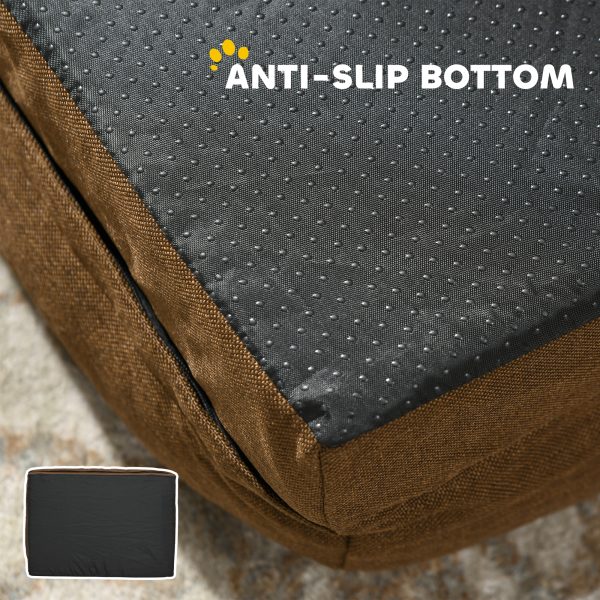PawHut Dog Bed Calming Pet Bed Dog Mattress for Large Dogs - Brown - Image 7