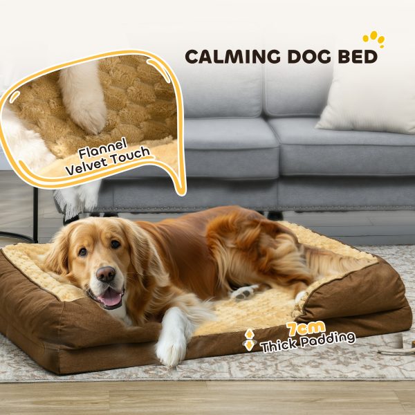 PawHut Dog Bed Calming Pet Bed Dog Mattress for Large Dogs - Brown - Image 6