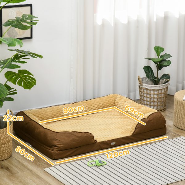 PawHut Dog Bed Calming Pet Bed Dog Mattress for Large Dogs - Brown - Image 5