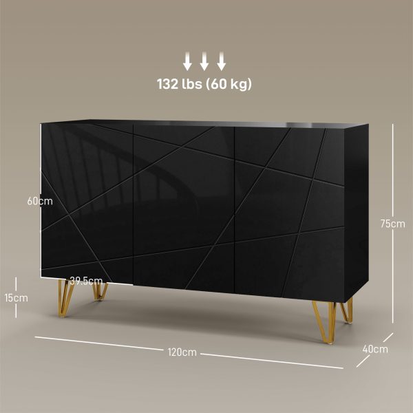 HOMCOM Freestanding Storage Cabinet with Adjustable Shelves for Living Room - Image 3