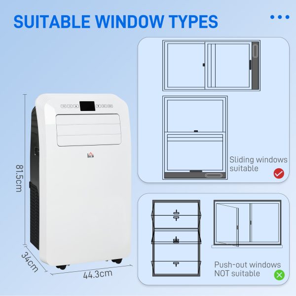 HOMCOM 12000 BTU Portable Air Conditioner with 28mÂ², Dehumidifier, Timer - Image 3