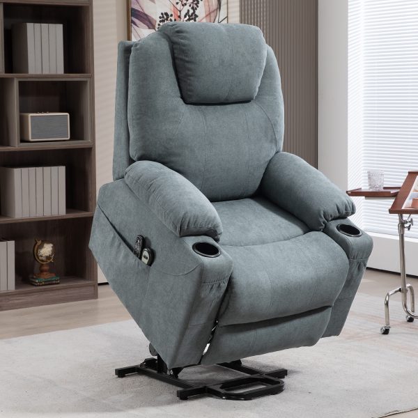 HOMCOM Lift Chair with Vibration Massage, Heat, Easy Assembly, Grey - Image 2