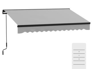 Outsunny 3 x 2m Electric Retractable Awning, Aluminium Frame, Light Grey