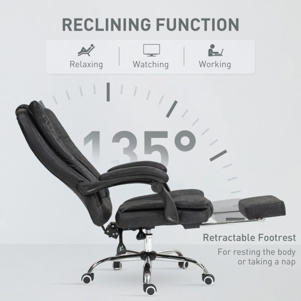 Vinsetto Executive Office Chair Computer Desk Chair for Home w/ Footrest, Black - Image 4