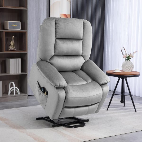 HOMCOM Riser and Recliner Chair Lift Chair with Vibration Massage, Heat, Grey - Image 2