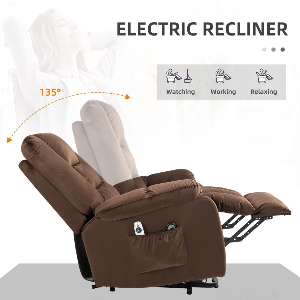 HOMCOM Lift Chair with Vibration Massage, Heat, Quick Assembly, Brown - Image 8