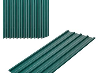 Outsunny Pack of 12 Metal Roofing Sheets for Greenhouse and Shed, Green