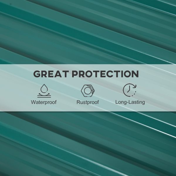 Outsunny Pack of 12 Metal Roofing Sheets for Greenhouse and Shed, Green - Image 6