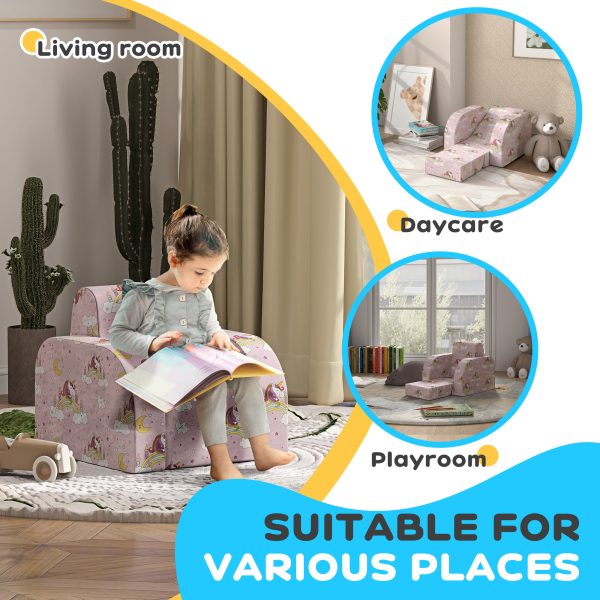 AIYAPLAY Kids Armchair, Foldable Toddler Chair for Bedroom - Pink - Image 6